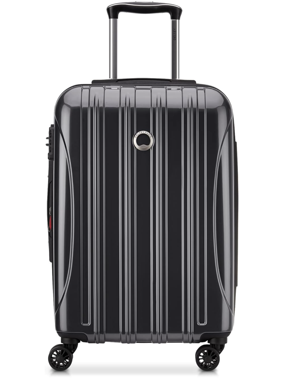 Style guides and travel essentials showing delsey paris carryon luggage